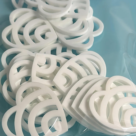 Large bag 40mm RAINBOW HEARTS for drop earring size : 3mm white gloss Acrylic components : Destash item