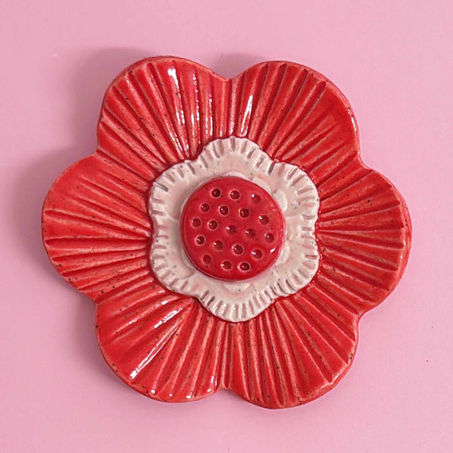 ❤️ Red & Blush Pink 🩷 WALLFLOWERS Wall Art : Choose your design : Handmade Ceramic Ornaments by Jo Kealley