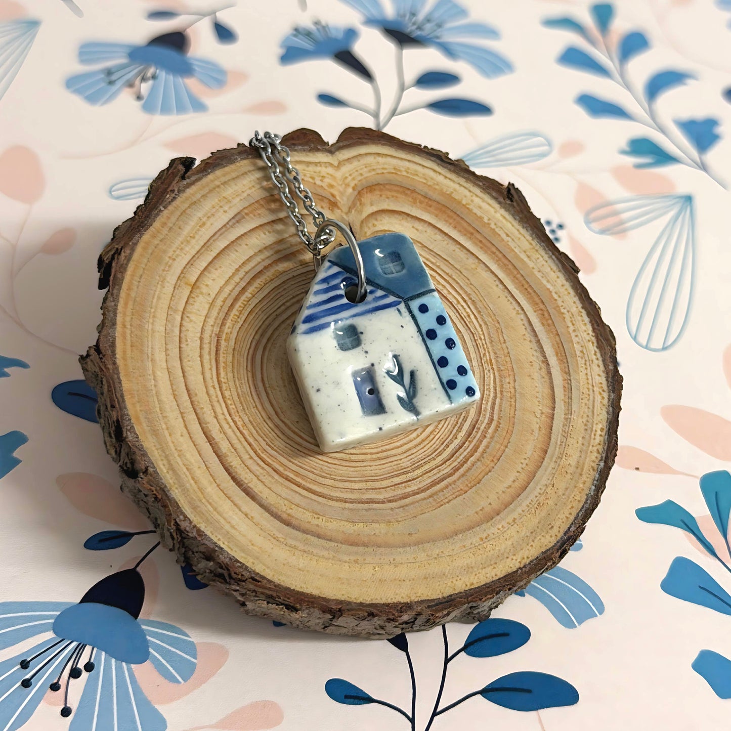 Hello Little HOMES 3 : Choose your Home : Handpainted One of a kind : Ceramic Home Pendants by Jo Kealley