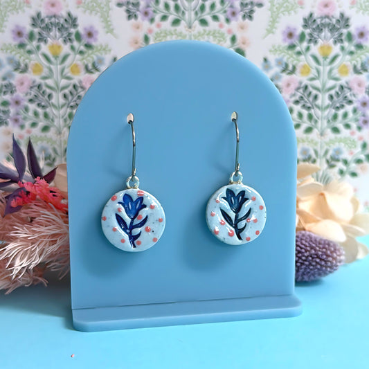 BOTANICA CERAMICA : Tulip : PETITE : Ceramic Earrings by Jo Kealley
