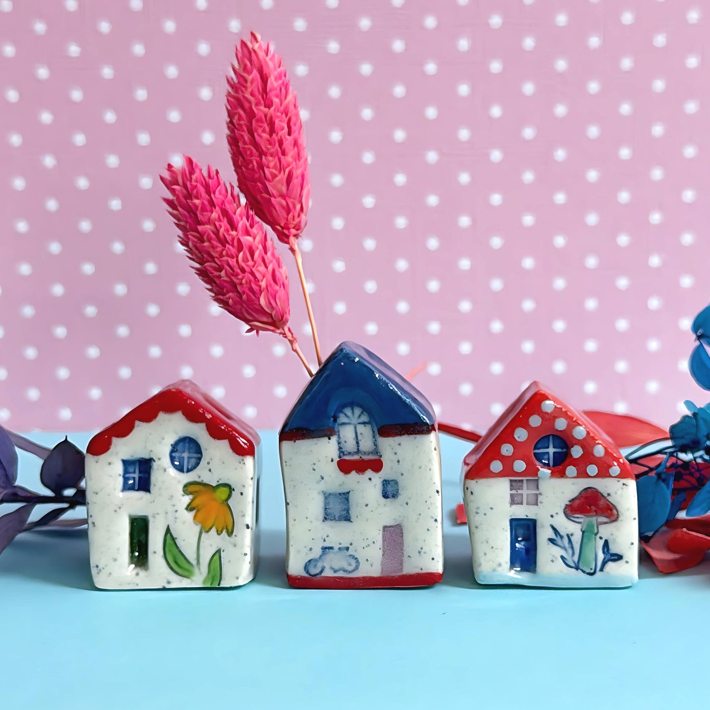 Hello Little HOMES 4 : Choose your design : Handpainted Ceramic Vases & Sculptures by Jo Kealley