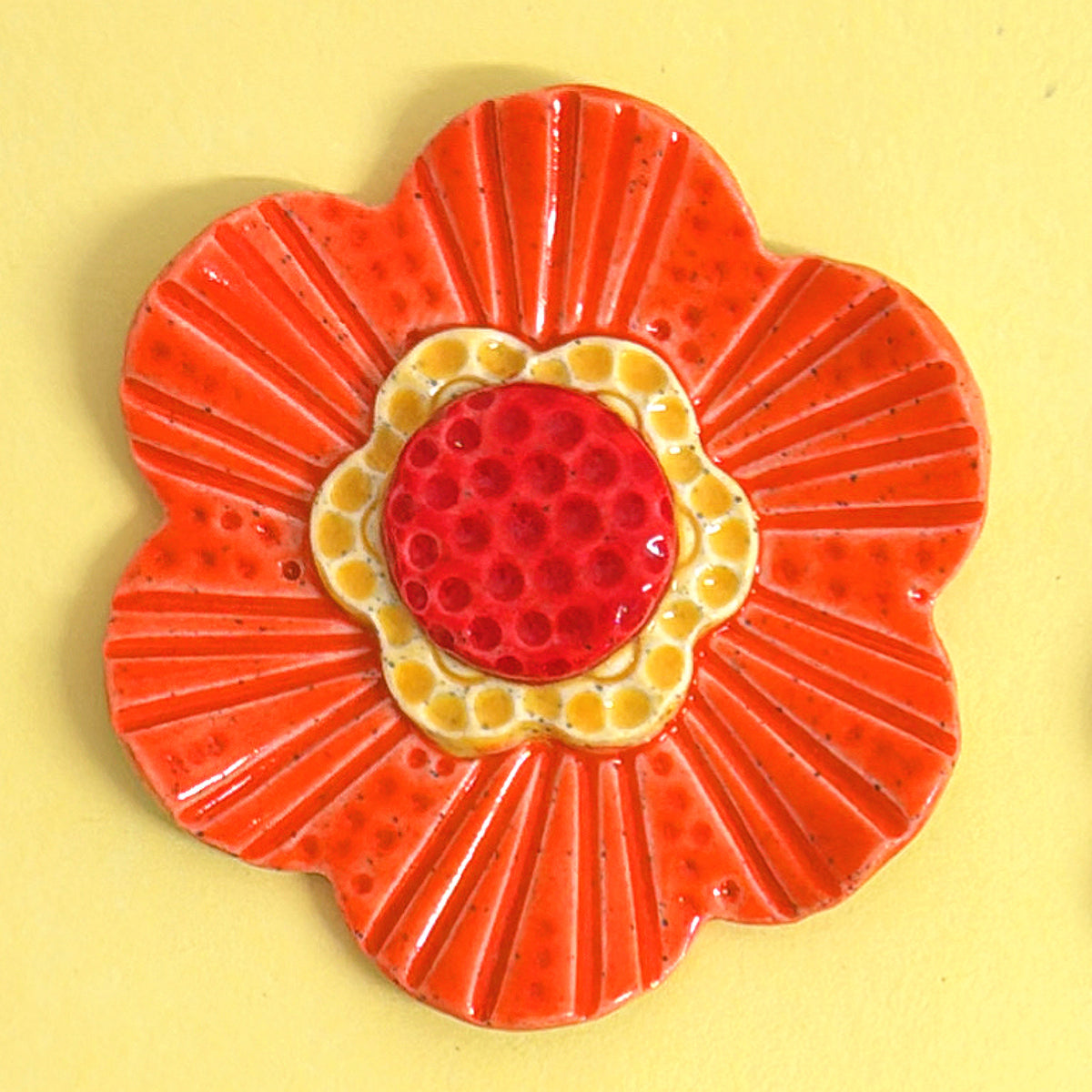 💛Yellow 🧡 Orange & Red ❤️ WALLFLOWERS Wall Art : Choose your design : Handmade Ceramic Ornaments by Jo Kealley