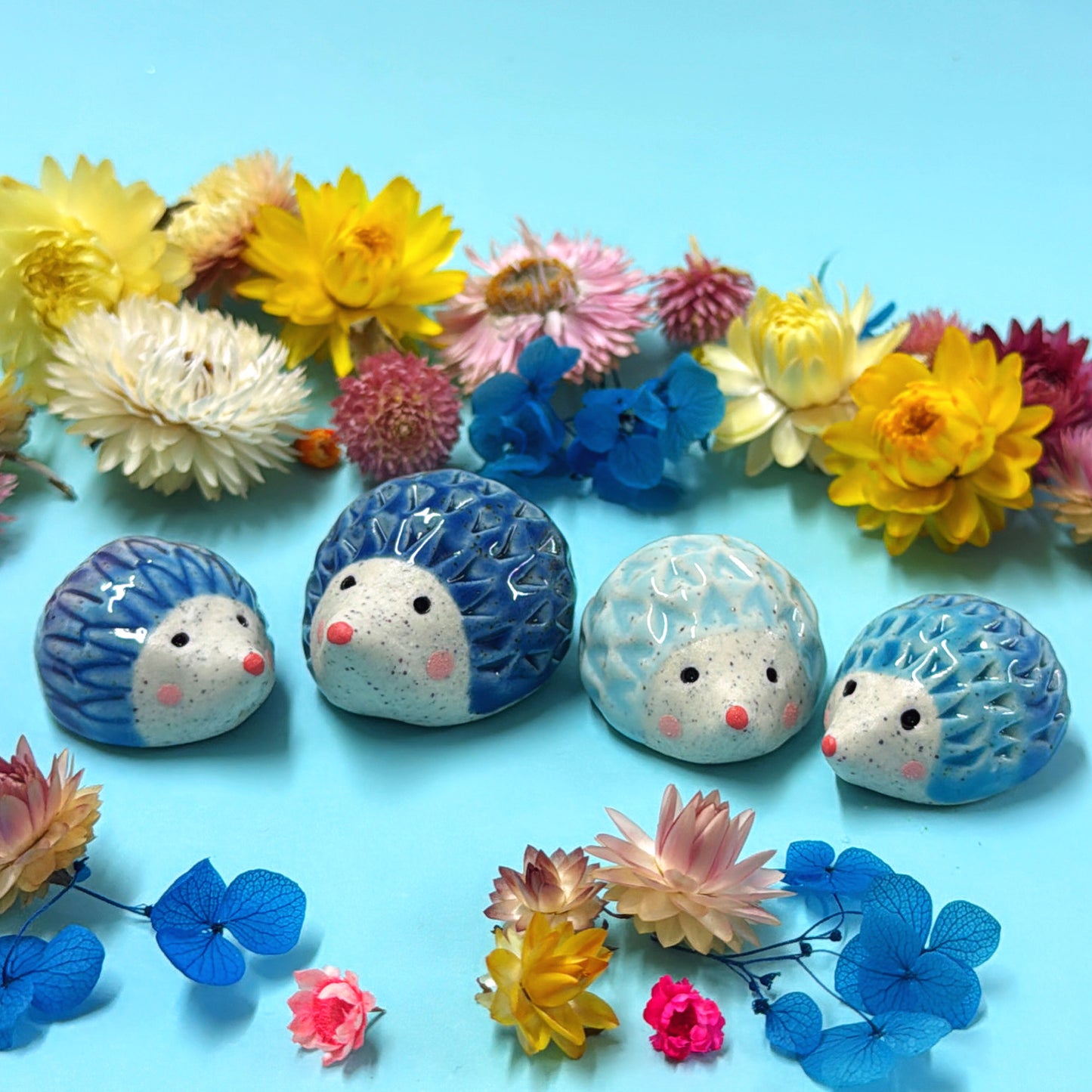 Hello Little HEDGEHOGS : Choose your colour : Handmade Ceramic Whimsies by Jo Kealley