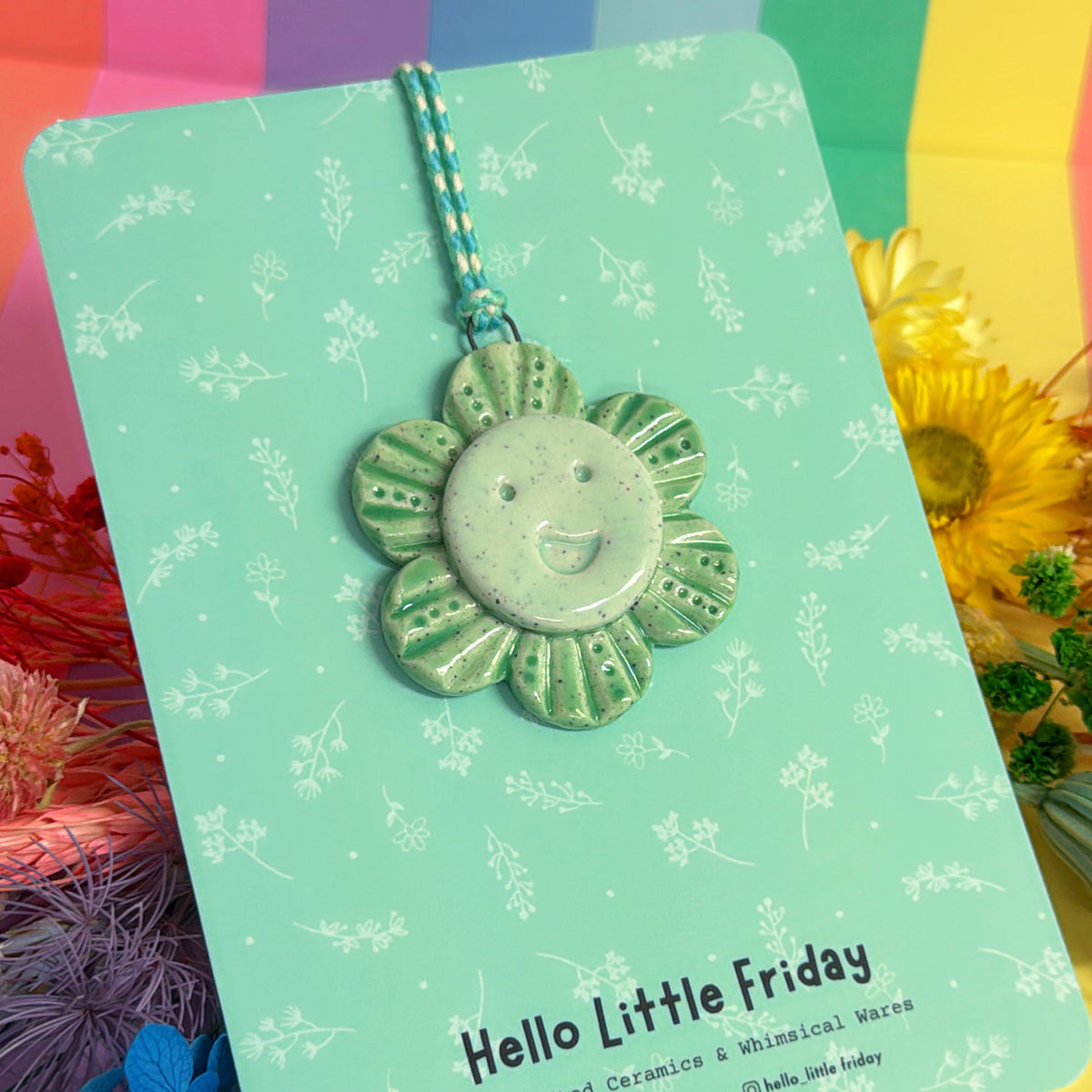 The Green WALLFLOWERS ~ choose your design : Handmade Ceramic Wall Art Ornament by Jo Kealley