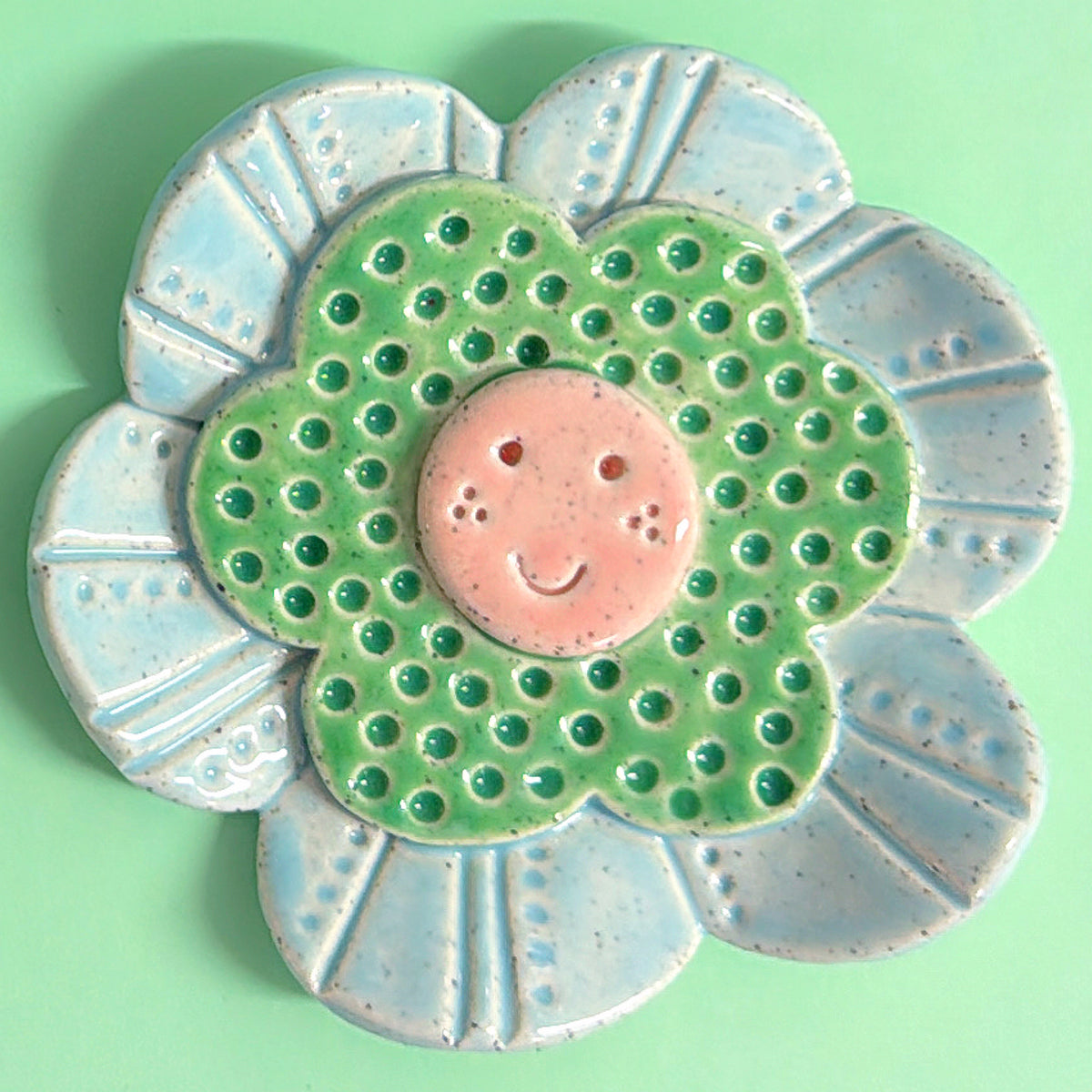 Mint Green 💚 Pink & Baby Blue WALLFLOWERS Wall Art : Choose your design : Handmade Ceramic Ornaments by Jo Kealley