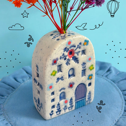 Hello Little FAERIE HOME Vase ~ Handmade Ceramic Home Vase by Jo Kealley