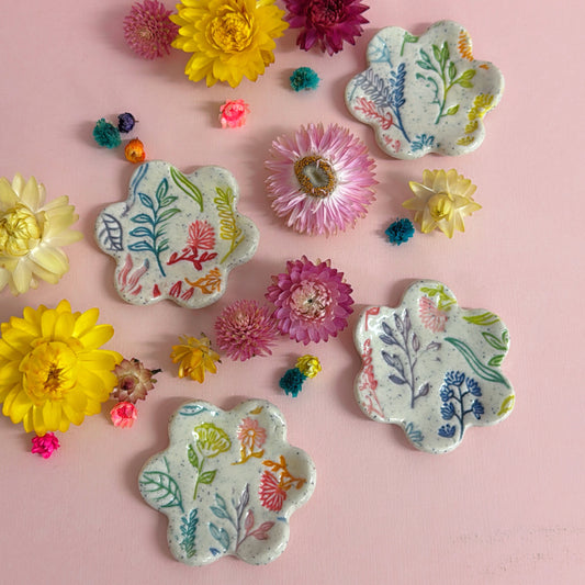 RAINBOW DAYDREAMS : Choose your design : Handmade Ceramic Incense Cone plate or mini dish by Jo Kealley