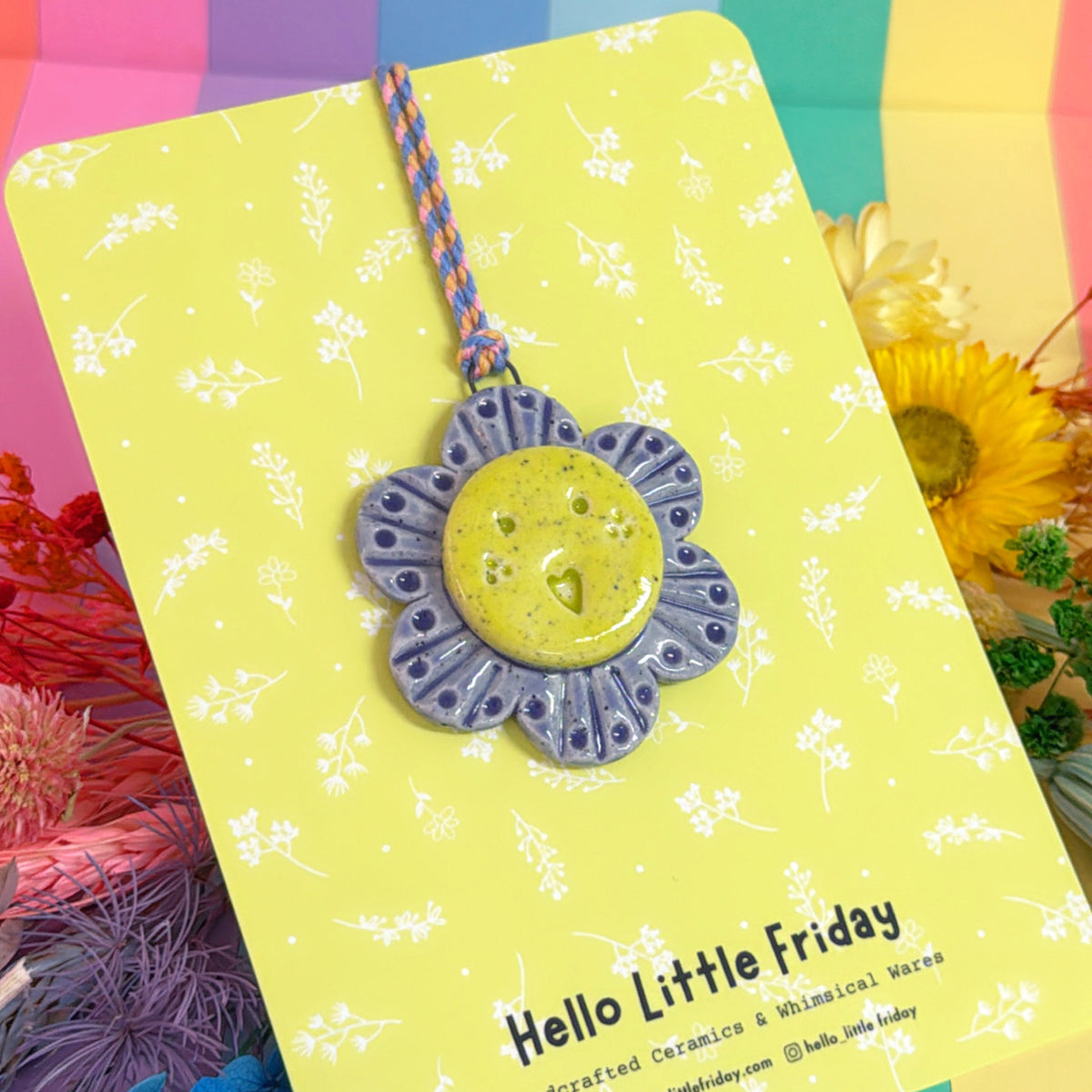 The Purple WALLFLOWERS ~ choose your design : Handmade Ceramic Wall Art Ornament by Jo Kealley