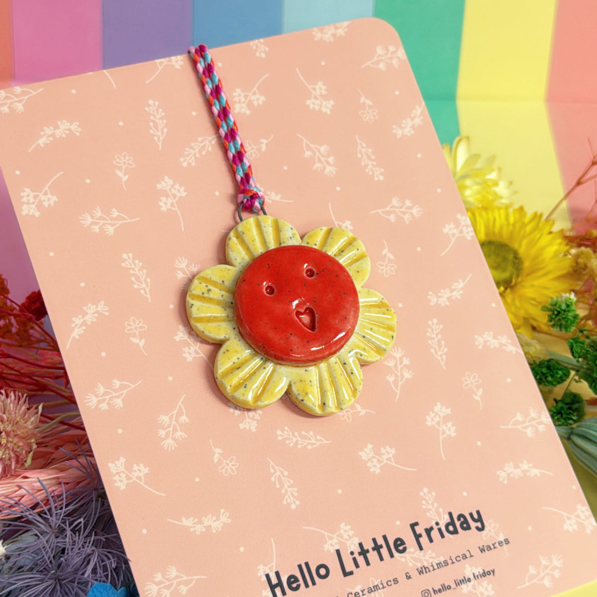 The Yellow WALLFLOWERS ~ choose your design : Handmade Ceramic Wall Art Ornament by Jo Kealley