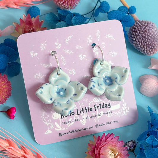 PETITE STARFLOWERS ~ PORCELAIN Drop Earrings by Jo Kealley