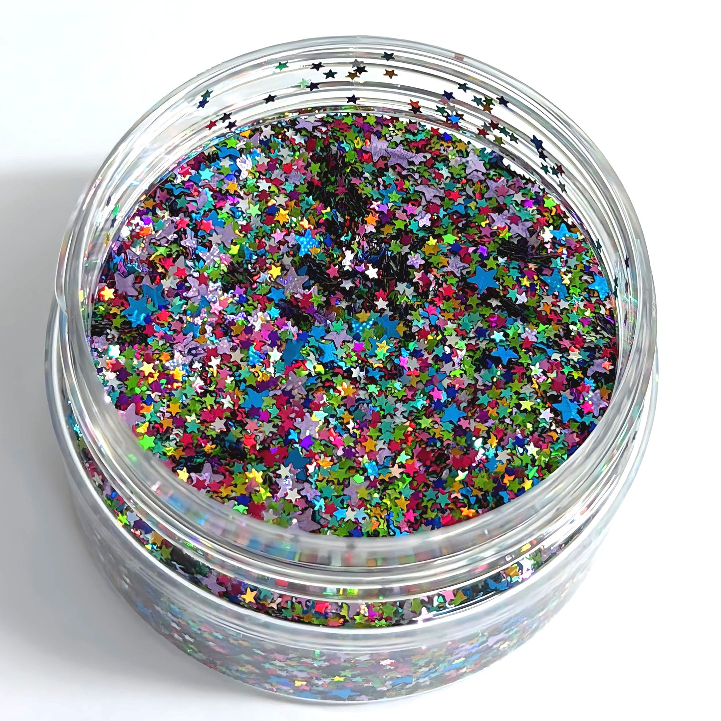 TINY STARS CUSTOM HLF RAINBOW MIX Glitter : large black jar : Destash item