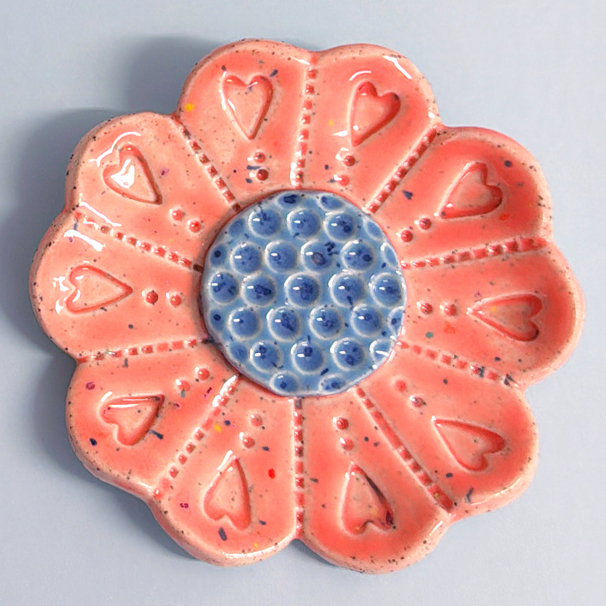 Peach White & Denim WALLFLOWERS Wall Art : Choose your design : Handmade Ceramic Ornaments by Jo Kealley