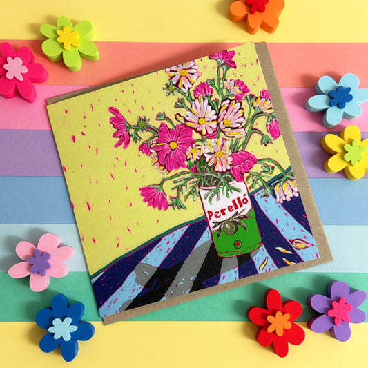 GREETING CARD - 'Perello Still Life in The Springtime' by Di Nowinski Art
