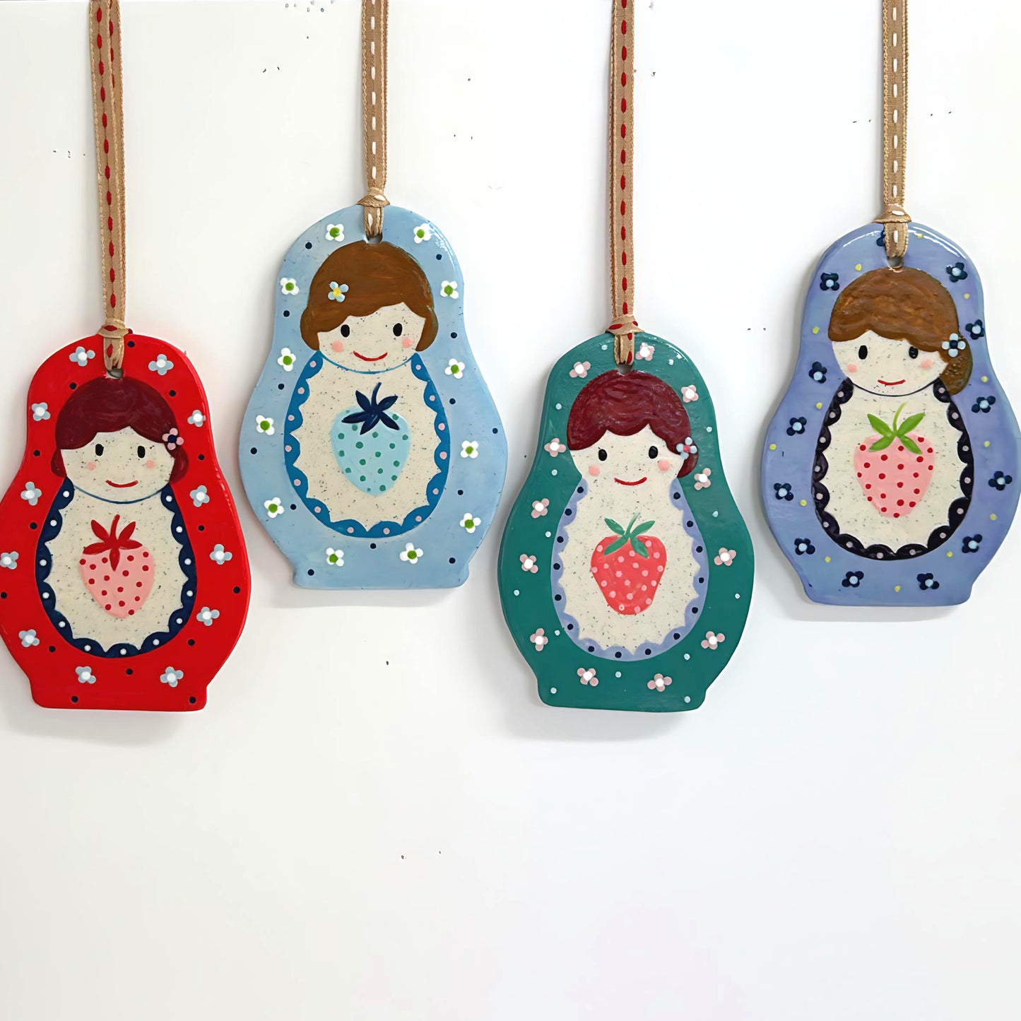Hello Little BABUSHKAS : Choose your design : Handpainted Ceramic Wall Plaque Artwork by Jo Kealley