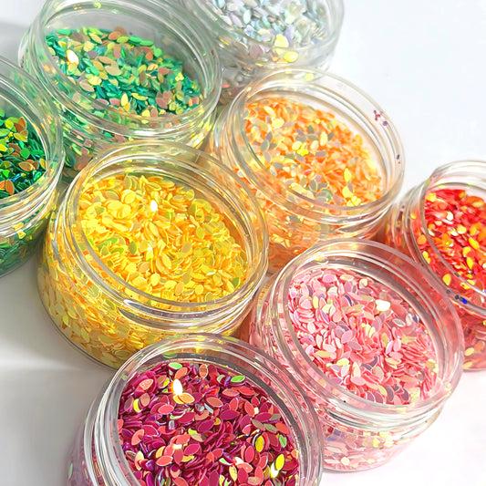 LEAFY LEAVES : Colour-shift & Holographic Glitter : choose your colour : medium black jar : Destash item