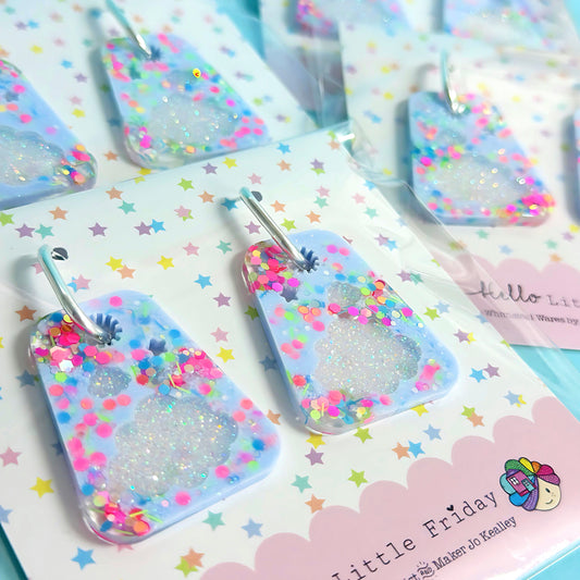 COTTON CANDY SKIES : Handmade Resin DROP Earrings