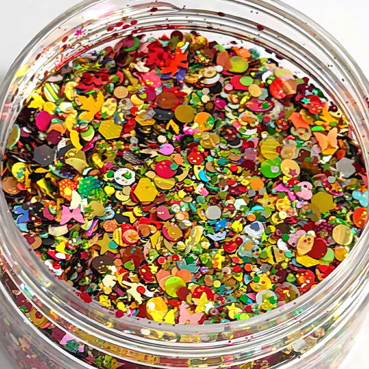 CHRISTMAS MAGIC 2 : CUSTOM HLF Mix : Holographic Glitter : large black jar : Destash item