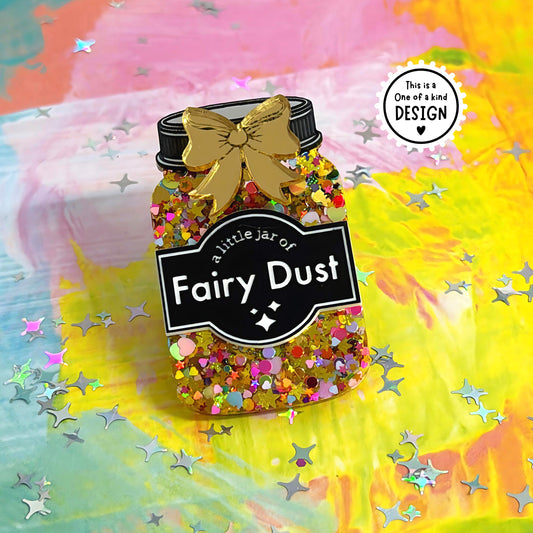 1 only : A LITTLE JAR OF FAIRY DUST : Handmade Resin & Acrylic BROOCH