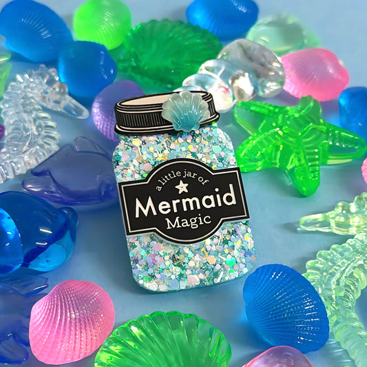A LITTLE JAR OF : MERMAID MAGIC : Handmade Resin & Acrylic BROOCH