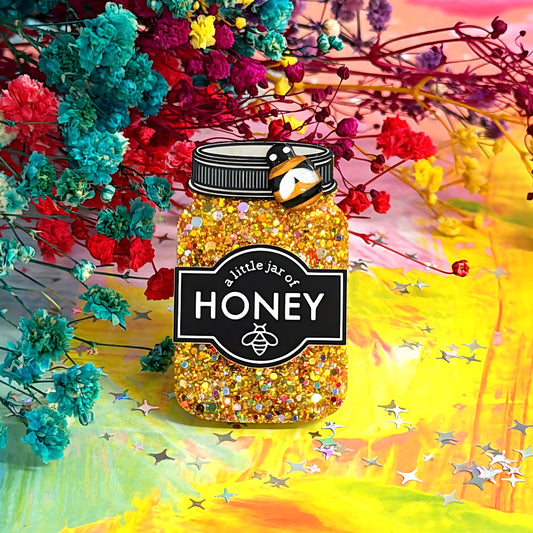 A LITTLE JAR OF : HONEY : Handmade Resin & Acrylic BROOCH