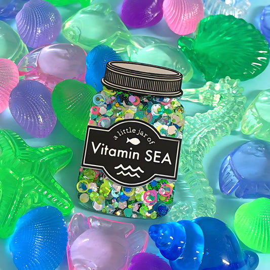 A LITTLE JAR OF : VITAMIN SEA : Handmade Resin & Acrylic BROOCH