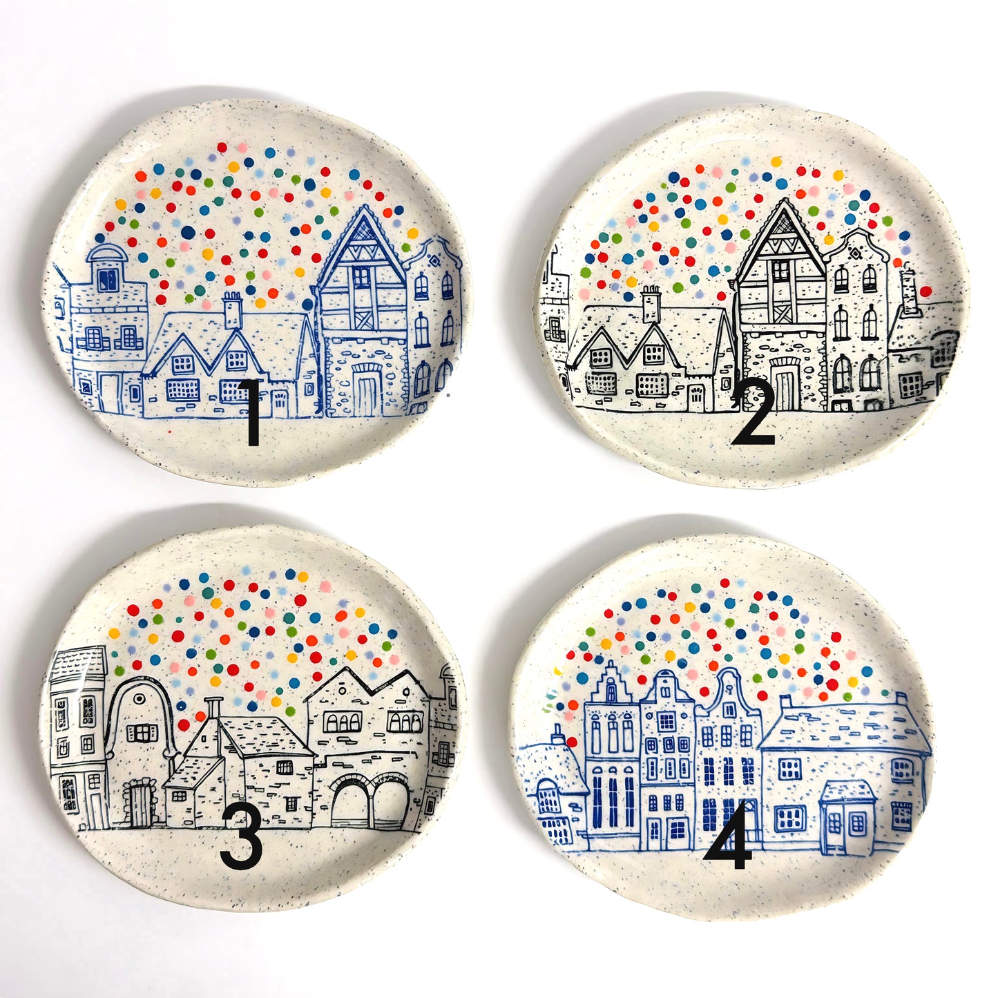 Hello Little RAINBOW CONFETTI DISHES : Handpainted Ceramic Dishes by Jo Kealley