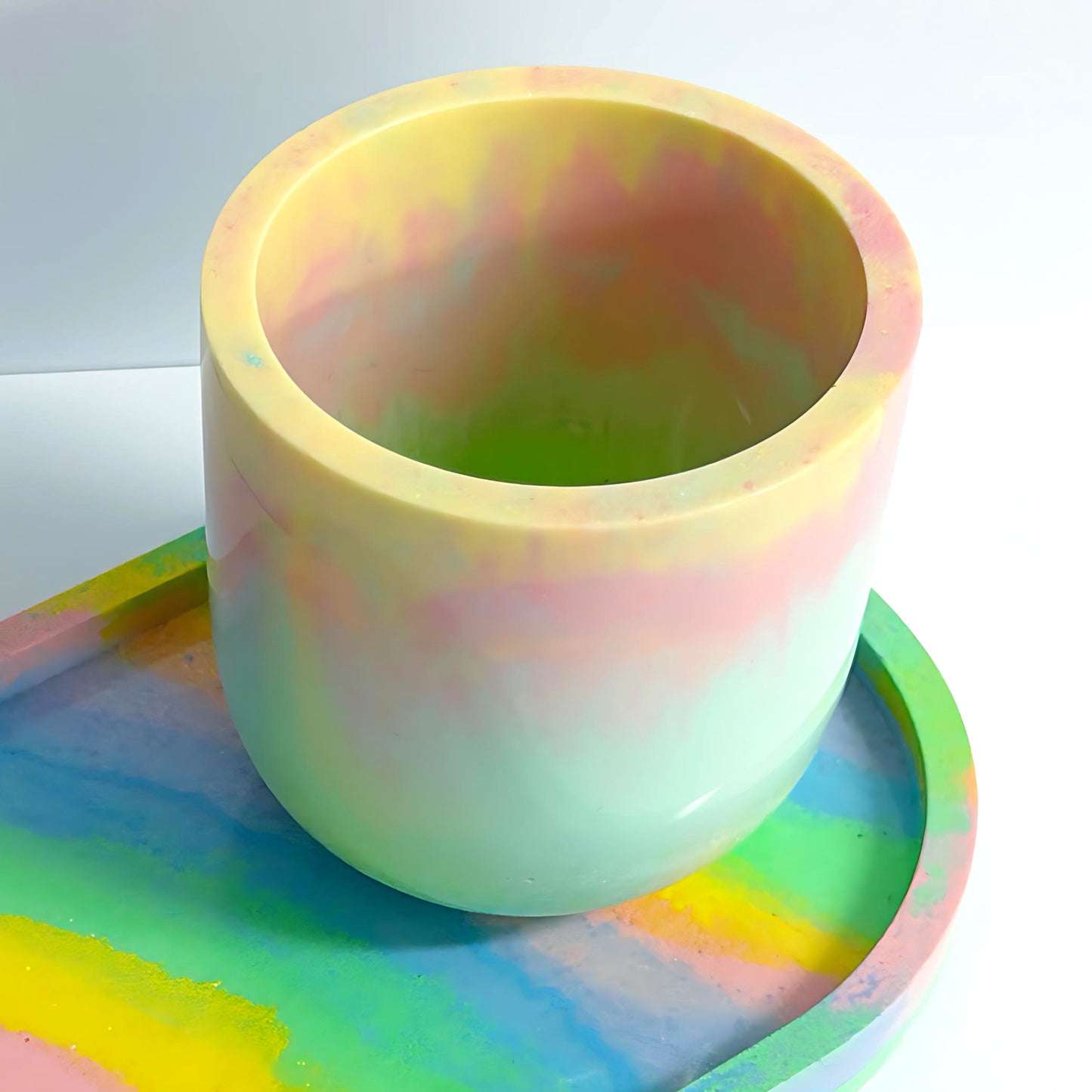 RAINBOW GELATO SMALL TRAY or PEN POT - cast resin