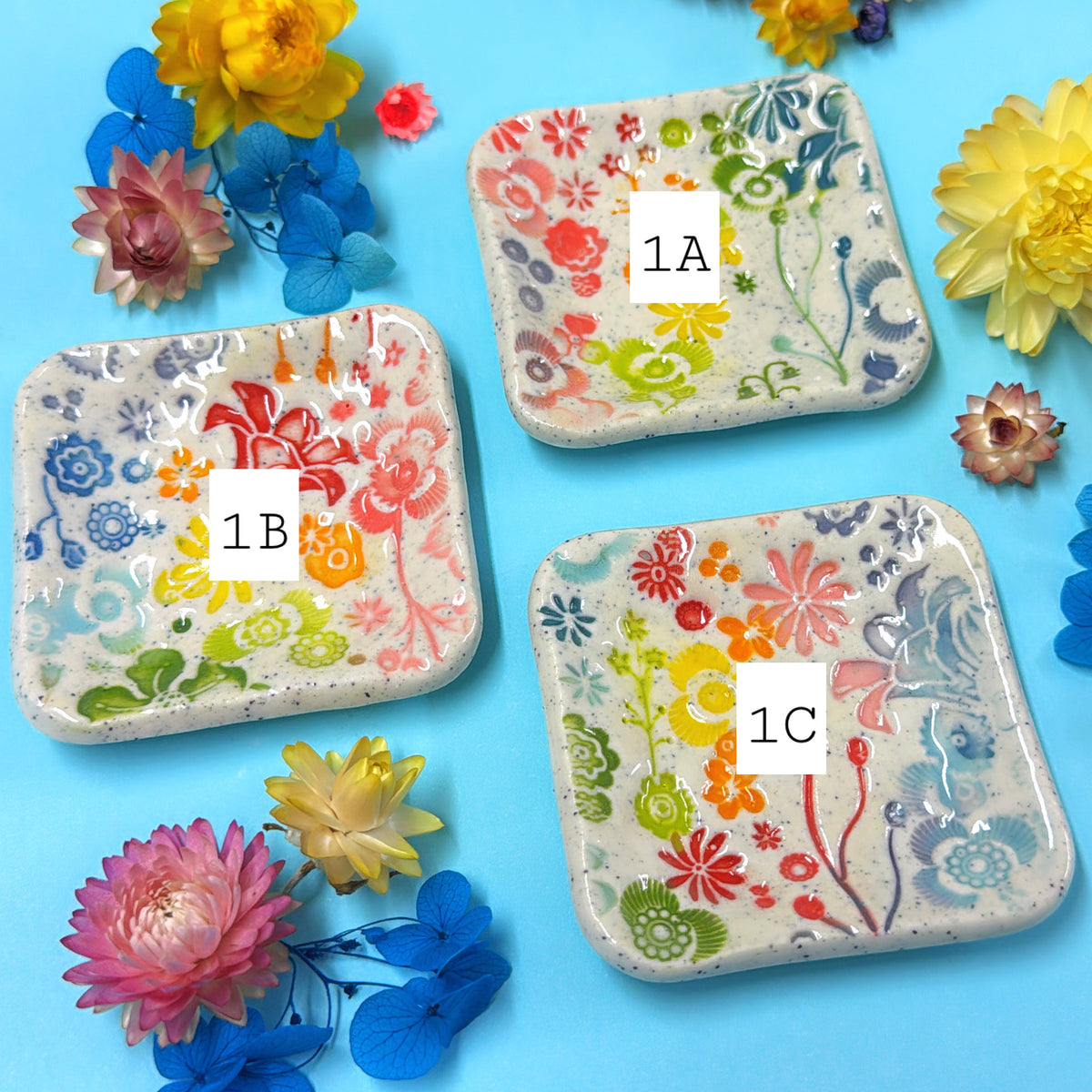 Small square dish : choose your design ~ BOTANICA CERAMICA Treats & Tapas Collection Handmade Ceramic by Jo Kealley