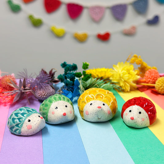 Hello Little HEDGEHOGS : Choose your colour : Handmade Ceramic Whimsies by Jo Kealley