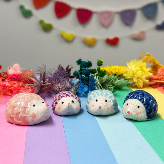 Hello Little HEDGEHOGS : Choose your colour : Handmade Ceramic Whimsies by Jo Kealley