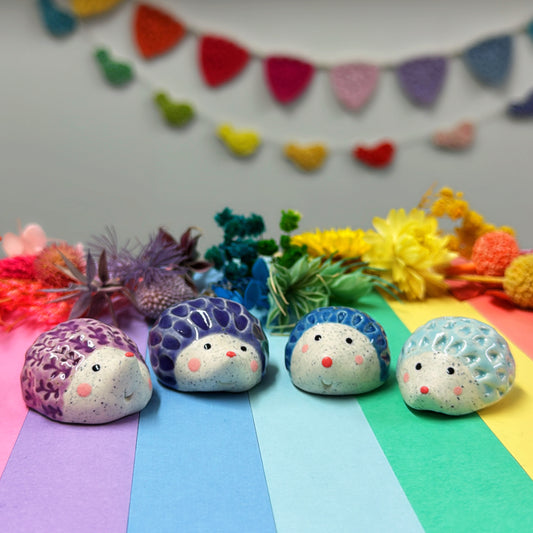 Hello Little HEDGEHOGS : Choose your colour : Handmade Ceramic Whimsies by Jo Kealley
