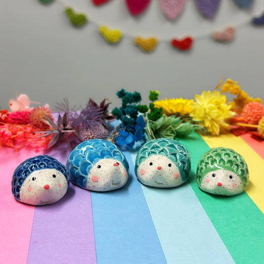 Hello Little HEDGEHOGS : Choose your colour : Handmade Ceramic Whimsies by Jo Kealley
