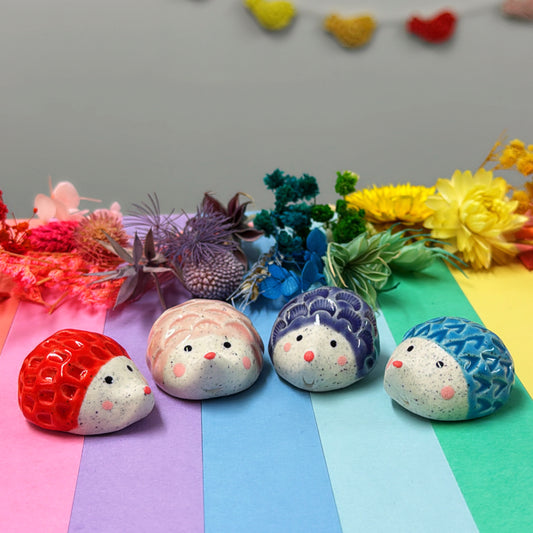 Hello Little HEDGEHOGS : Choose your colour : Handmade Ceramic Whimsies by Jo Kealley