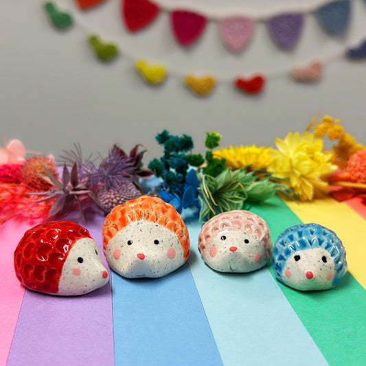 Hello Little HEDGEHOGS : Choose your colour : Handmade Ceramic Whimsies by Jo Kealley