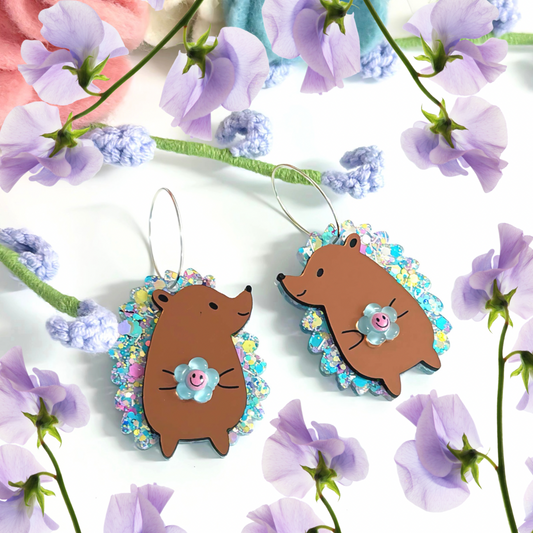 HELLO LITTLE HEDGEHOGS : BLOOM : Handmade Resin & Acrylic DROP Earrings