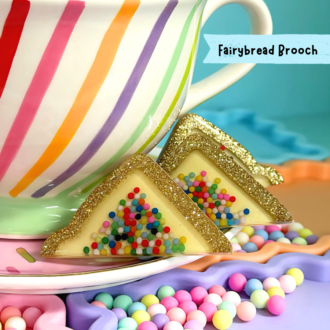 RAINBOW SPRINKLE FAIRYBREAD : Handmade Resin BROOCHES