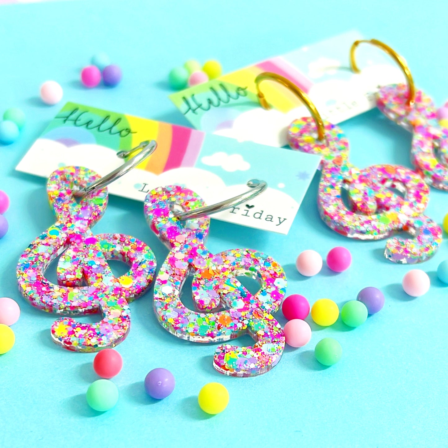 WE ARE THE MUSIC MAKERS : CANDY CRUSH : Choose your fittings : Handmade Resin DROP Earrings