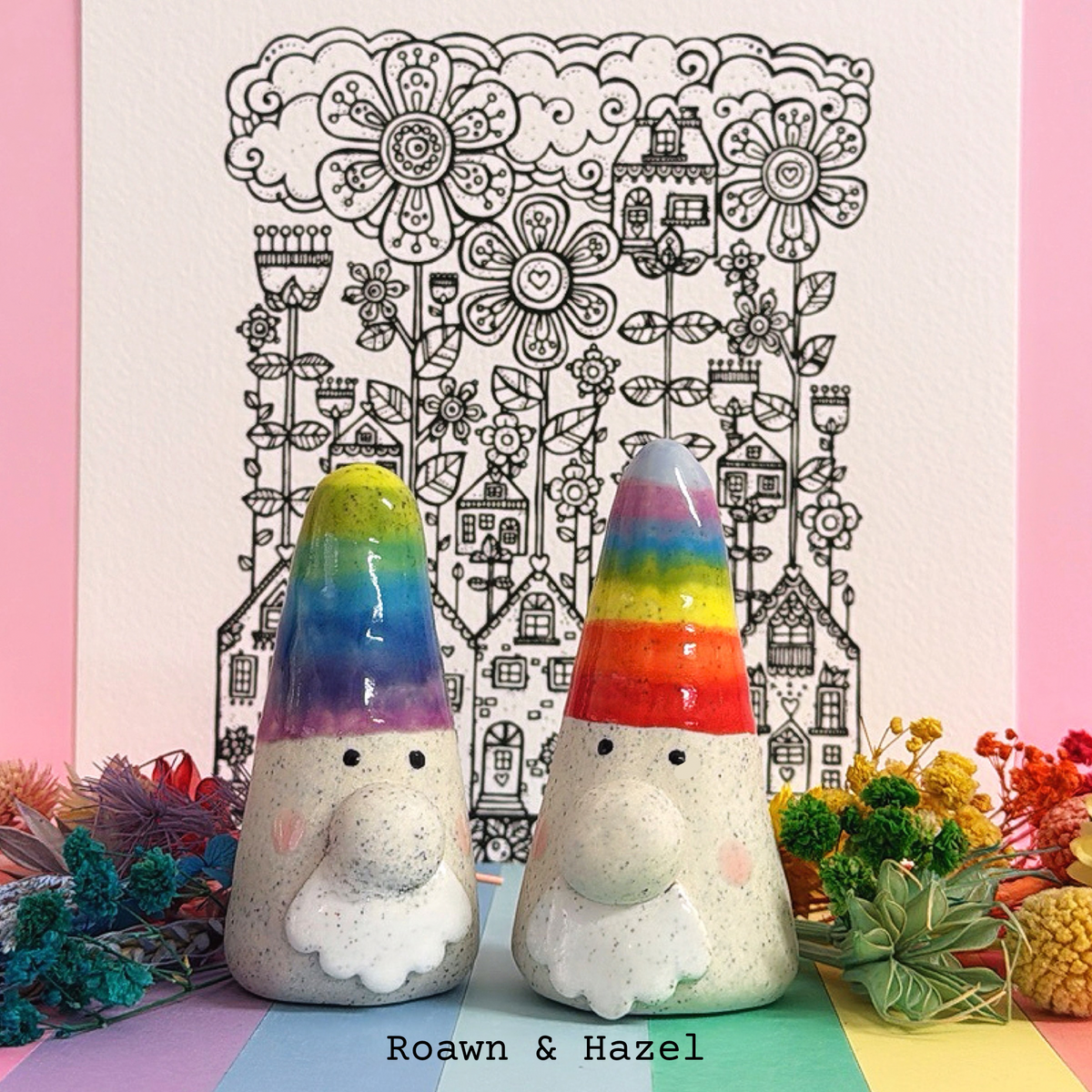 Hello Little BIG GNOMES : Rowan & Hazel : Handmade Ceramic Whimsies by Jo Kealley