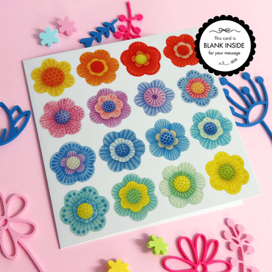 All the Flowers ~ The Wallflowers GREETING CARD by Jo Kealley