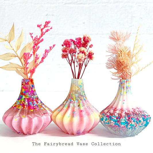 HELLO FAIRYBREAD VASES : Choose your design : One of a Kind Cast Resin Vases