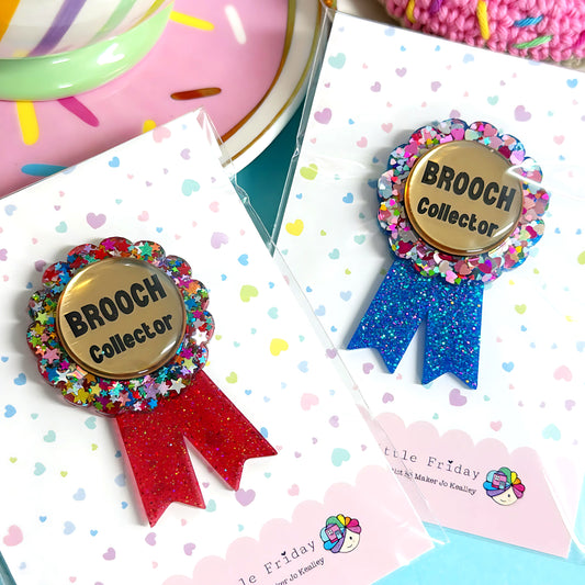 HELLO LITTLE AWARD :  BROOCH COLLECTOR : Choose your colour : Handmade Resin & Acrylic BROOCH