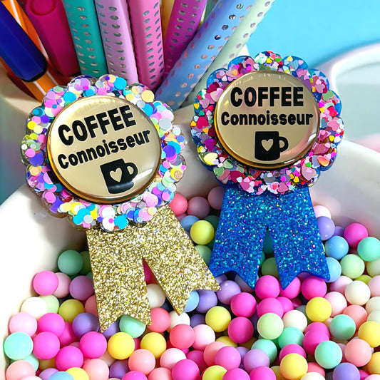 HELLO LITTLE AWARD : Coffee Connoisseur : Handmade Resin & Acrylic BROOCH