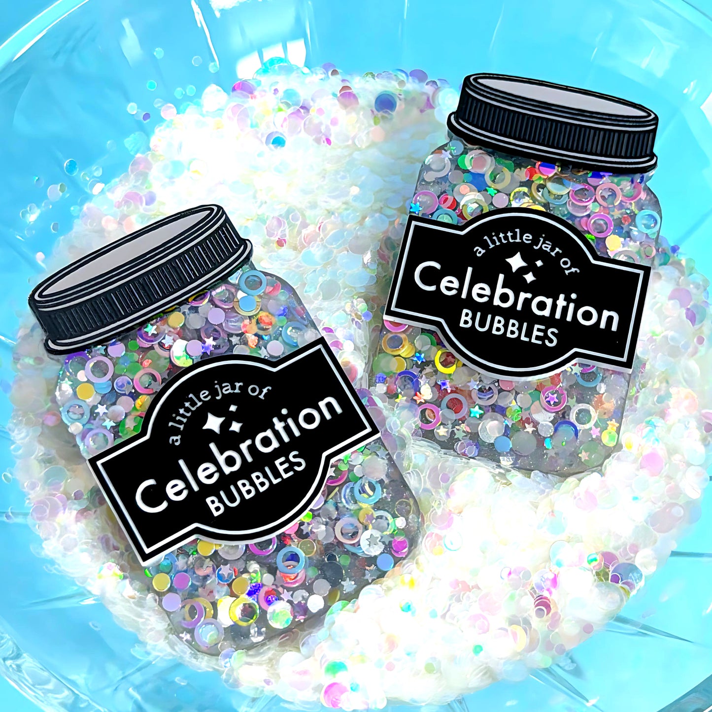 A LITTLE JAR OF : CELEBRATION BUBBLES : Handmade Resin & Acrylic BROOCH