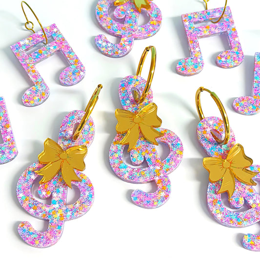 HARMONIES : Music Earrings : choose your style: Handmade Resin DROP Earrings