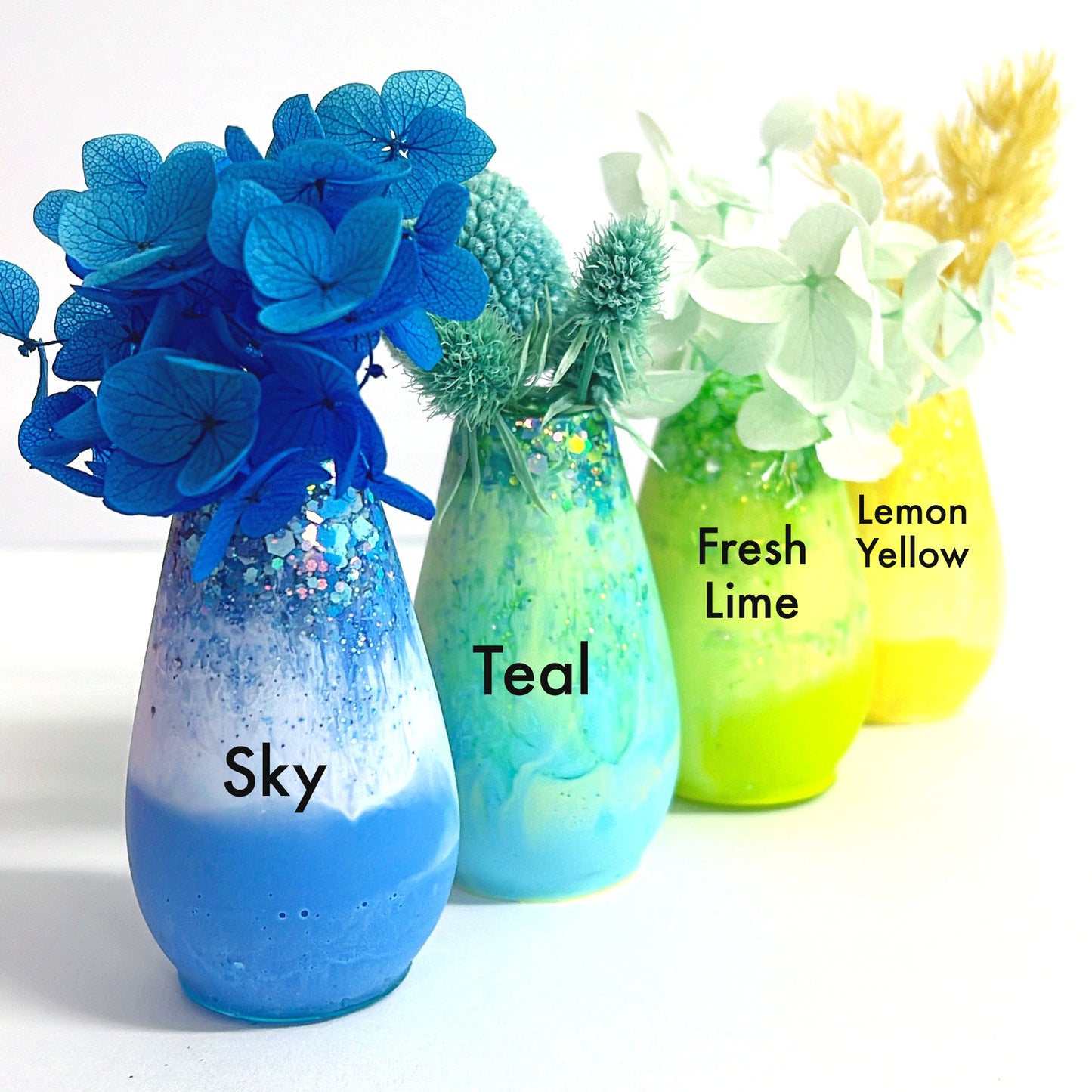 HELLO BABY BUD VASES : OMBRÈ : Choose your colour : One of a Kind Cast Resin Vases