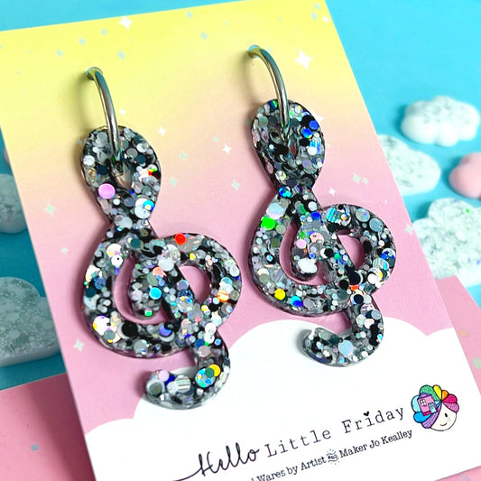 WE ARE THE MUSIC MAKERS : JAZZ MUSIC : Handmade Resin DROP Earrings