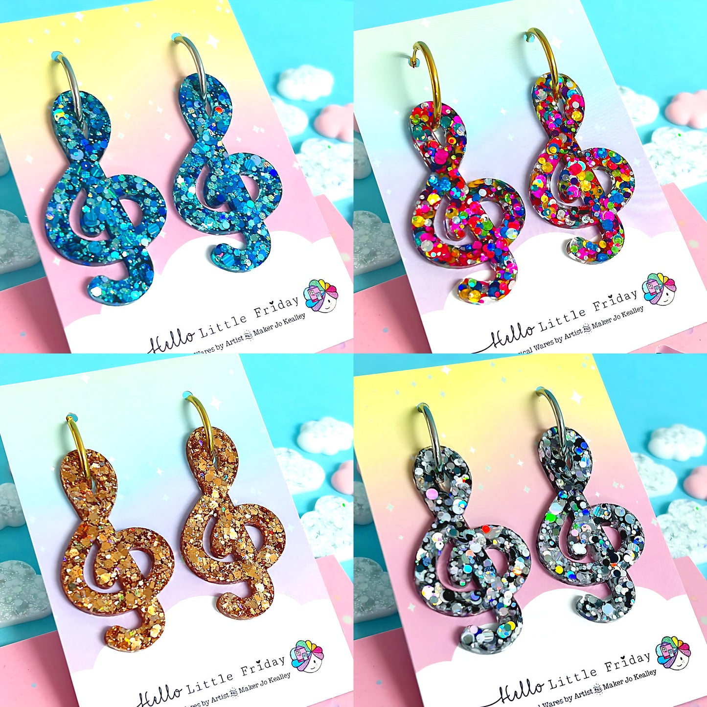 WE ARE THE MUSIC MAKERS : Choose your genre : Handmade Resin DROP Earrings