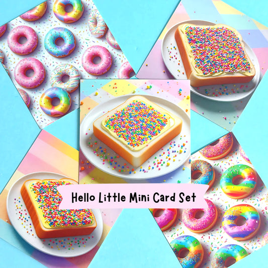 Limited Edition : FAIRYBREAD & DONUTS : 10 pack of mini Art Cards