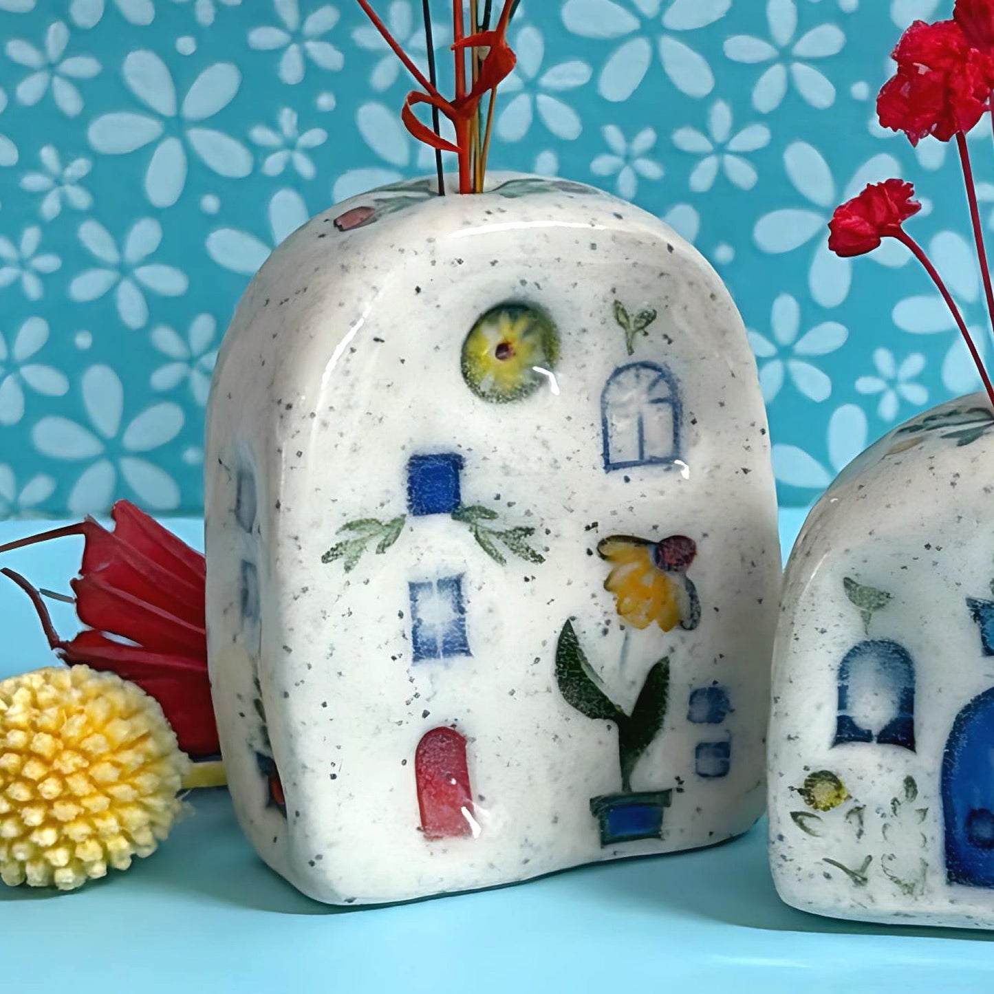 Hello Little FAERIE HOME Vase FH8 : Choose your design : Handpainted Ceramic Home Vase by Jo Kealley
