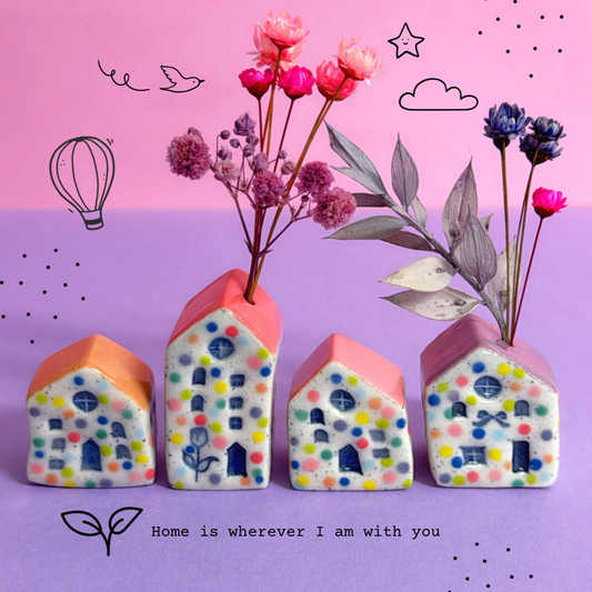 Hello Little HOMES : Small : Choose your design : Handmade Ceramic Vases & Sculptures by Jo Kealley